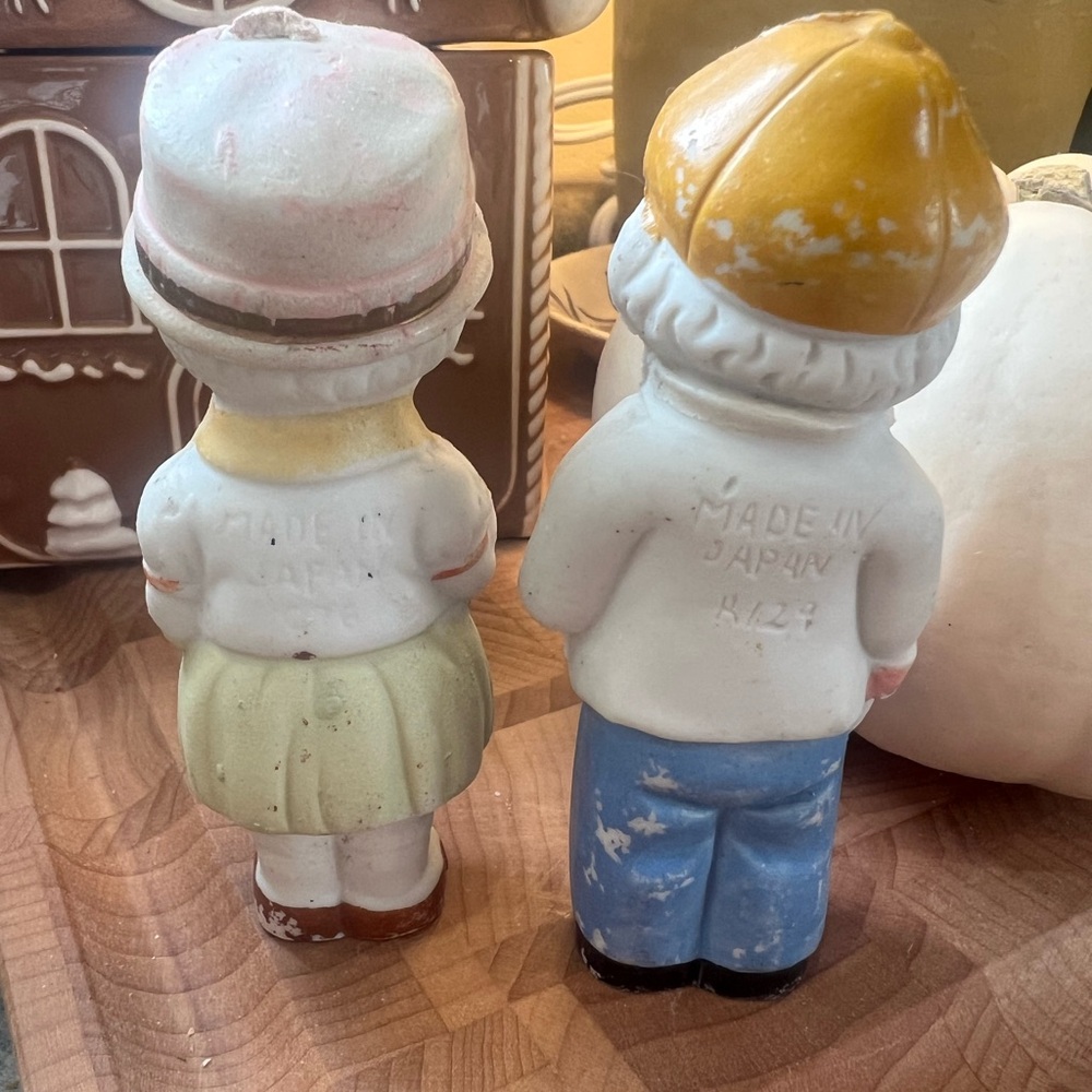 Vintage Japanese Bisque Dolls - Yellow and Blue - Picture 3 of 7